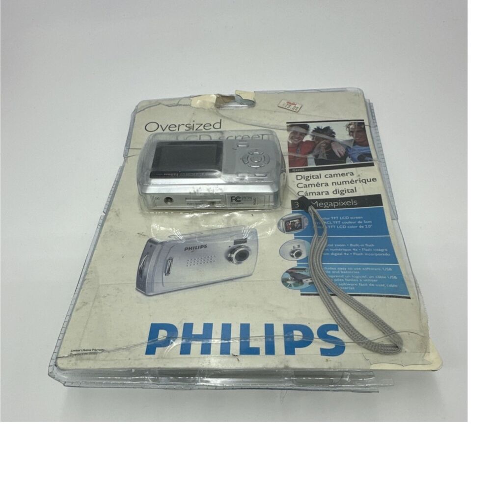 Philips Compact Digital Camera 3.0MP Silver 4x Zoom Oversized LCD Screen USB